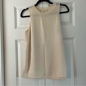 Vince Cream Crewneck Silky Blouse